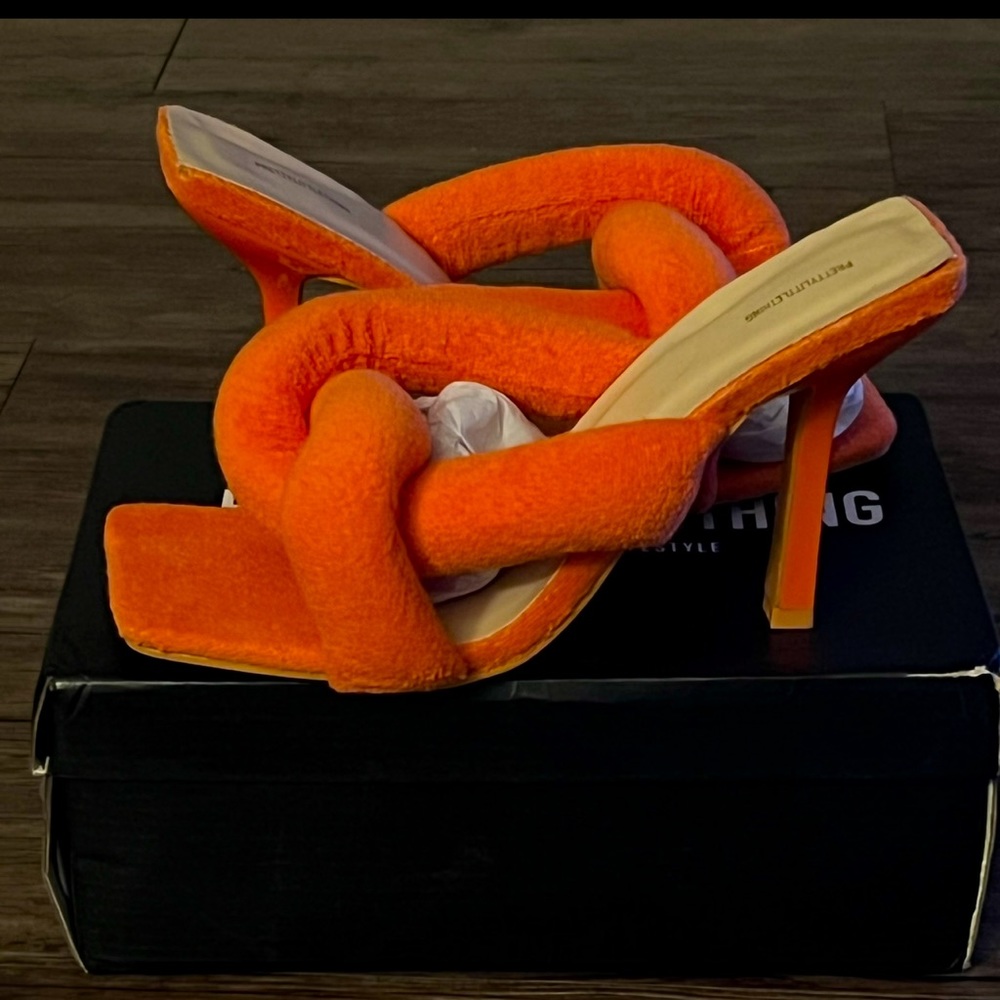 Orange terry cloth heels